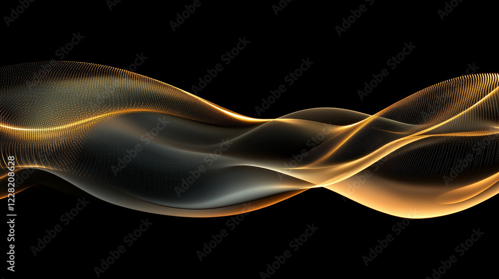 Fototapete A 3D rendering of flowing curve lines, creating a dynamic and smooth background with a sense of movement and depth.
