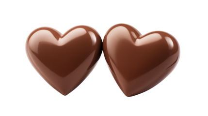 Two Chocolate Heart Candies Romantic Sweet Treats for Valentines Day Wedding or Anniversary