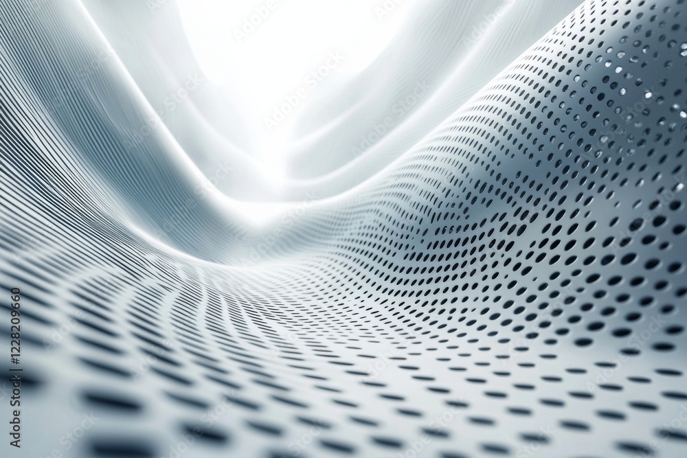 Aufkleber abstract wave pattern of perforated metal creating a dynamic modern design