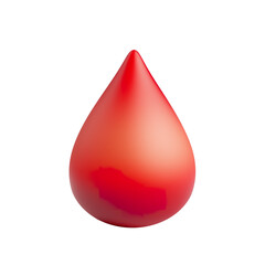 Obraz premium Cute 3D Blood Drop Icon with Smooth Gradient and Soft Matte Clay-Like Texture