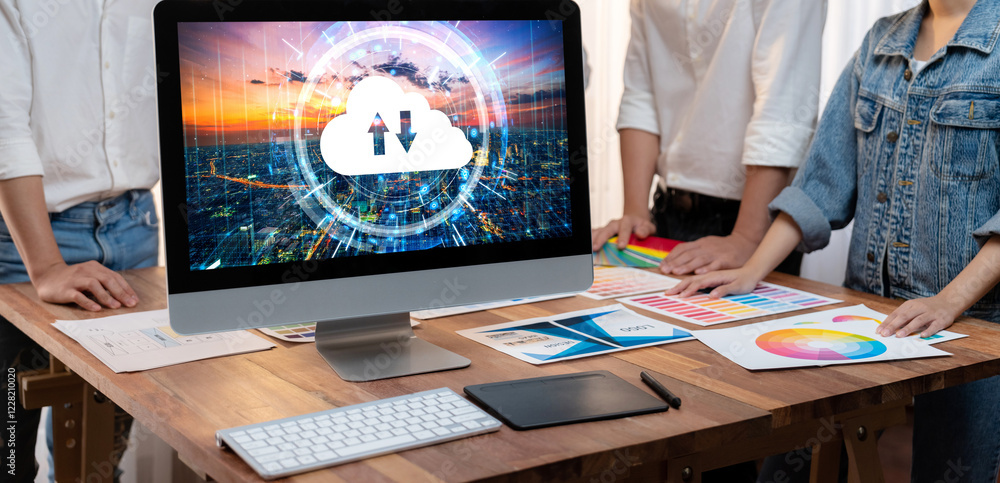 Poster Cloud computing software for brisk remote work and personal data storage