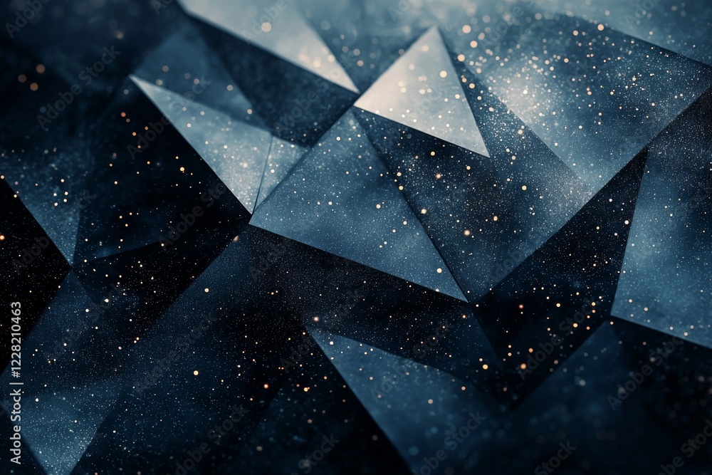 Poster cosmic geometry: a mesmerizing interplay of triangles and starlight