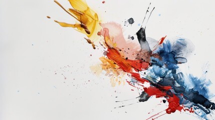 Abstract splash of vibrant watercolors on white background