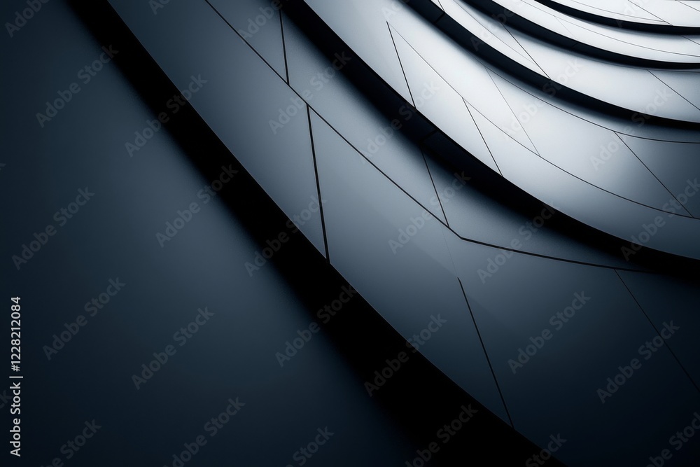 Poster abstract architectural curves and shadows create a dramatic modern design