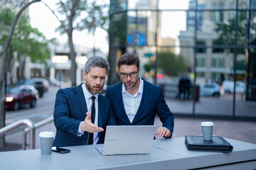 Freelance online. Successful businessmen freelance online. Businessmen freelancing in New York....