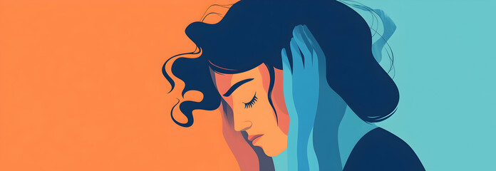 A person looks sad and upset, struggling with low self-esteem and feeling lost and empty