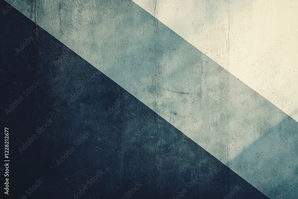 Poster abstract concrete wall with diagonal color sections creating a geometric pattern
