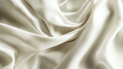 Obraz premium Creamy White Silk Fabric Draped Softly and Elegantly