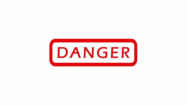 Danger Rubber Stamp, Danger Stamp, Imprint, Seal Template, Danger stamp effect animation, Danger Text Animation.