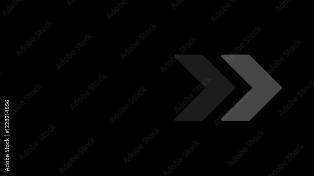Poster arrow loop animation video direction concept. colorful arrow icon concept on black background.