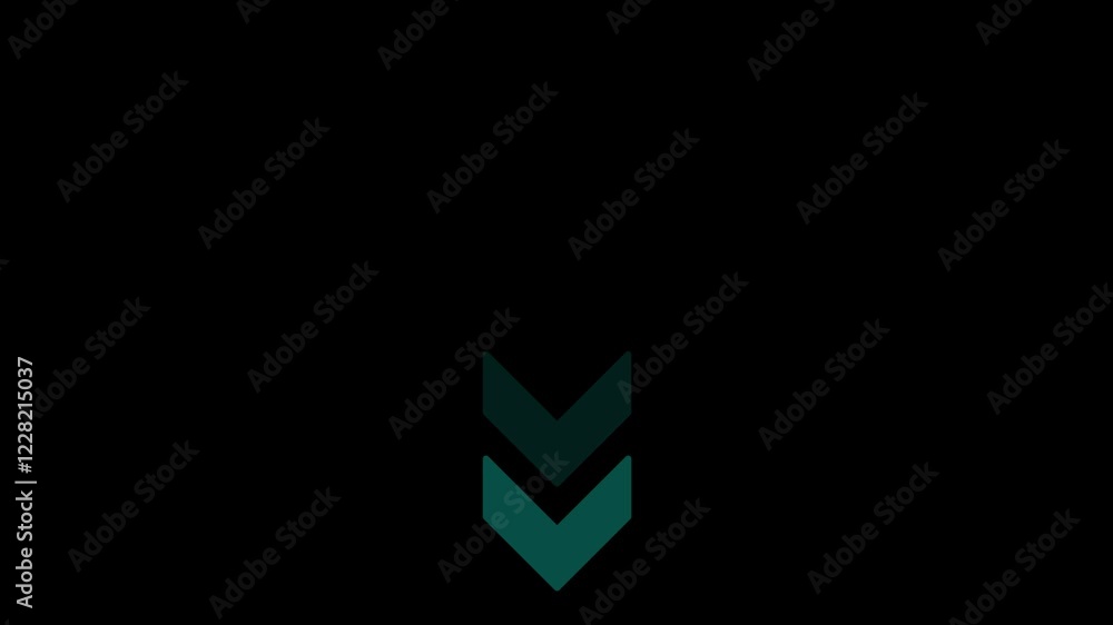 Poster arrow loop animation video direction concept. colorful arrow icon concept on black background.