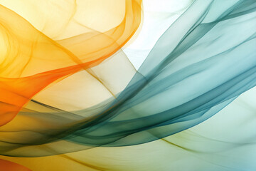 Fototapeta premium Thin Linen Aqua And Yellow Fabric