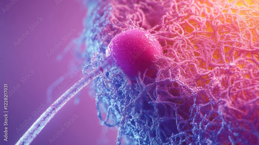 Poster Microscopic view of a cell and its intricate network