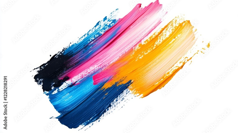 Poster vibrant brush strokes create an abstract composition of colors showcasing creativity and artistic ex