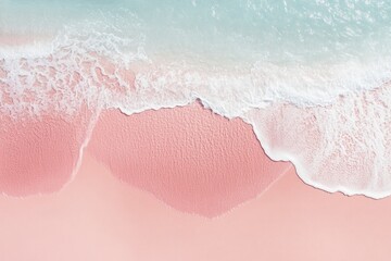 Fototapeta premium aerial orthographic view of famous pink sand beaches of harbour island where soft pastel shoreline meets transparent