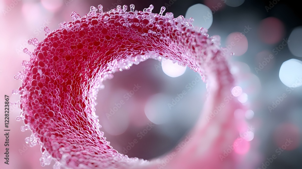 Aufkleber macro photography of pink glitter wave formation with bokeh effect background creating dreamy artist