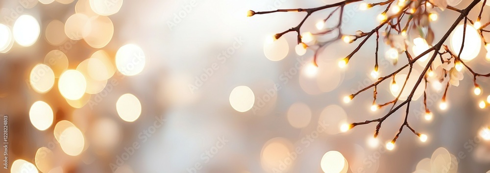 Poster tree branch with lights on it