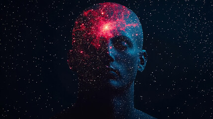 Human with lights in the brain 