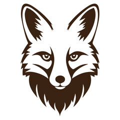 Illustration of silhouette of a isolated head fox