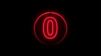 Top 5 countdown, neon light numbers from 5 to 0, Film leader countdown Grid Moving 4k loop animation Background,  - Powered by Adobe