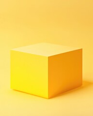 Bright Yellow Sticky Note in 3D Display, Ideal for Reminders and Messages, Isolated on Clean Background