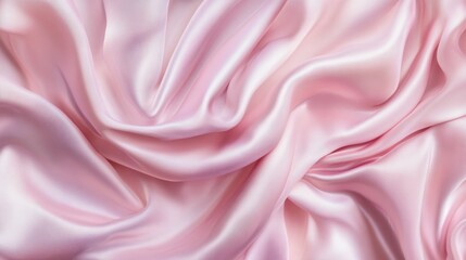 Fototapeta premium Draped Pink Silk Fabric Soft Texture Background