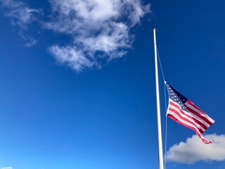 American flag against sky
