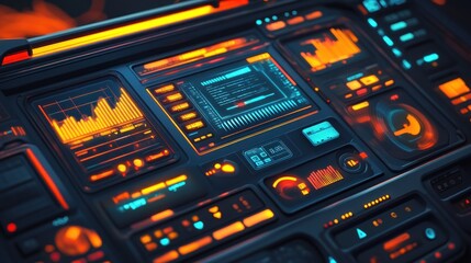 Futuristic Technology Control Panel Interface Design