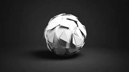 Fototapeta premium Abstract white fragmented sphere on dark background.
