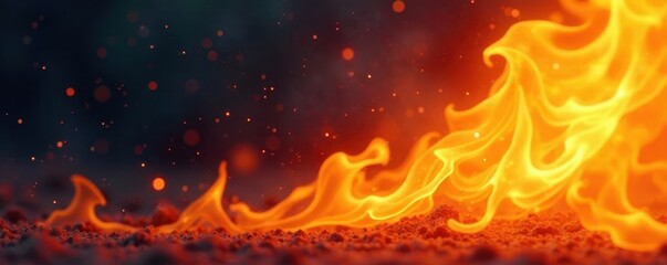 Intense orange and yellow flames, flickering wildly , inferno, burning wood, ignition