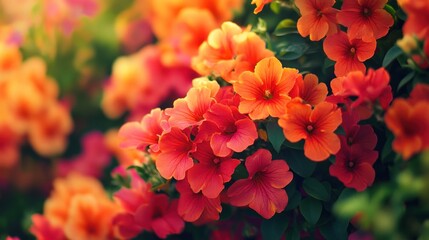 Vibrant Orange Flowers Blooming in Lush Garden