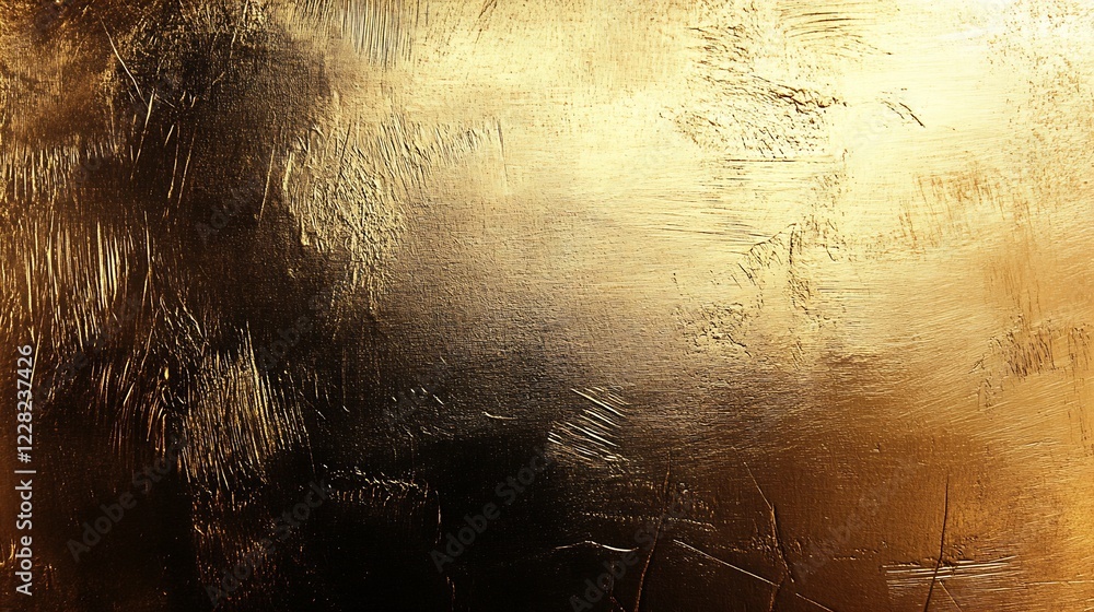 Poster golden abstract textured background with artful brush strokes : generative ai