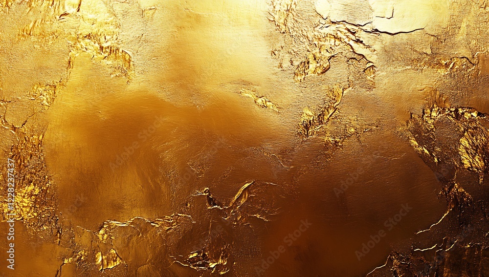 Poster Luxurious Gold Textured Background with Abstract Brush Strokes and Rich Metallic Finish : Generative AI