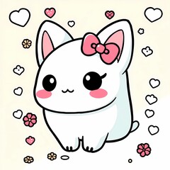 Fototapeta premium cat and heart