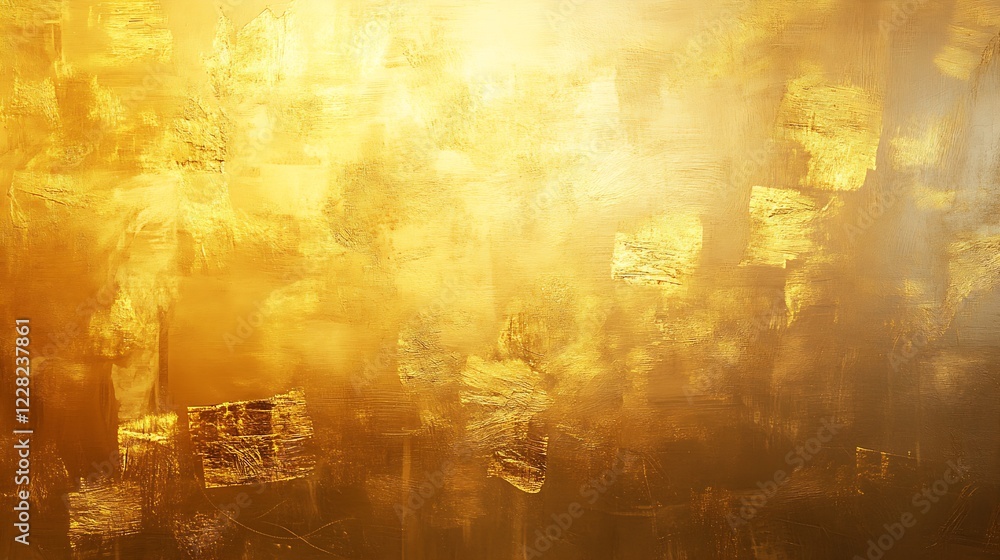 Poster luxurious golden abstract metallic texture with shimmering paint strokes wall art : generative ai