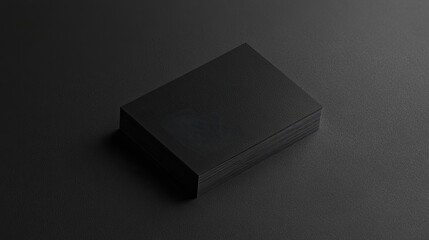 Blank black business cards on dark background