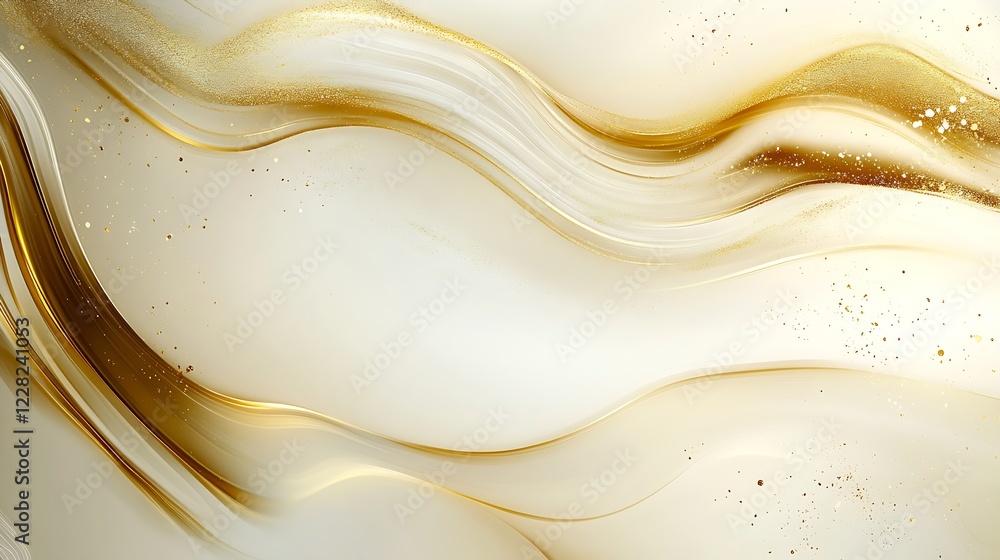 Poster abstract gold and white wavy texture with glittering highlights for elegant backgrounds and designs 