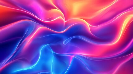 Obraz premium Energetic Abstract Background with Neon Waves and Vibrant Colors : Generative AI