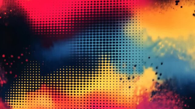 Dynamic vibrant abstract pattern transition with colorful pixelated motion