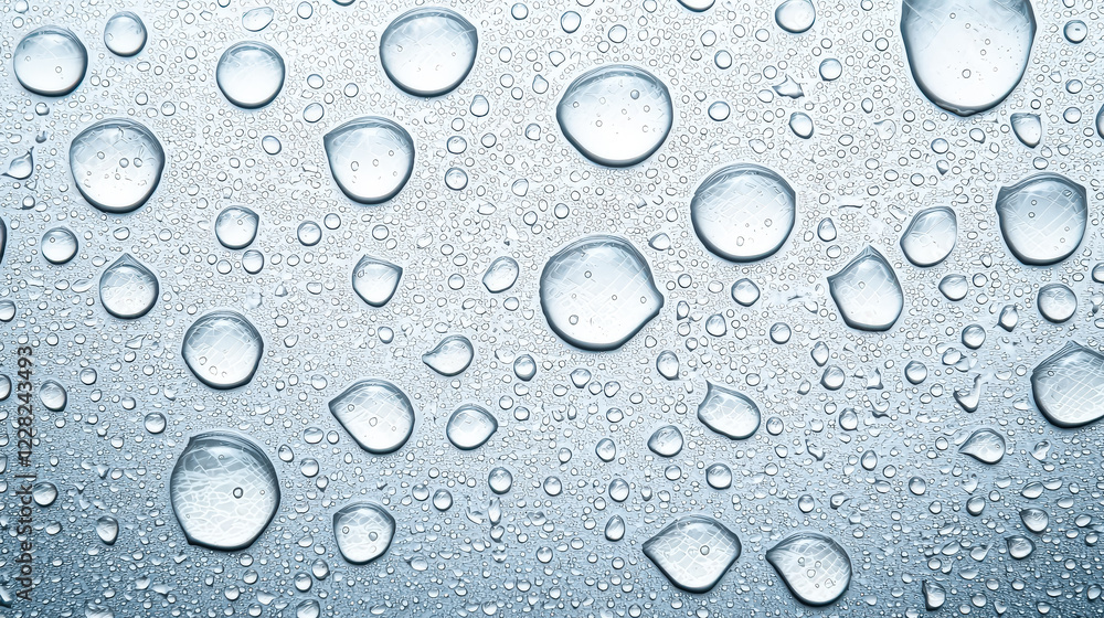 Aufkleber sheet of water droplets on a surface. the droplets are scattered across the surface, creating a sens