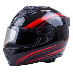 Fototapeta premium Sleek Black Motorcycle Helmet Stylish Safety Gear for Bikers and Enhanced Road Protection