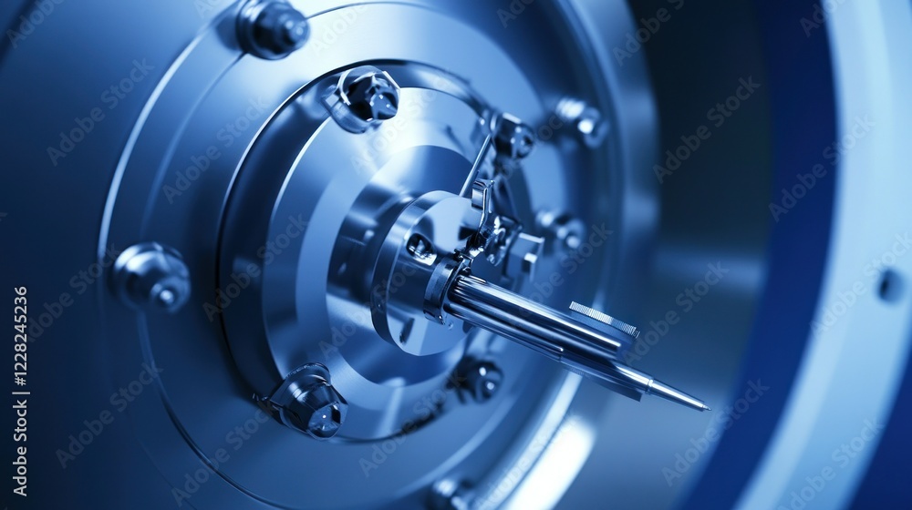 Poster closeup of precision engineering machinery component