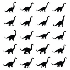 Diploids brontosaurus dinosaur vector silhouette.Spinosaurus Silhouette Collection