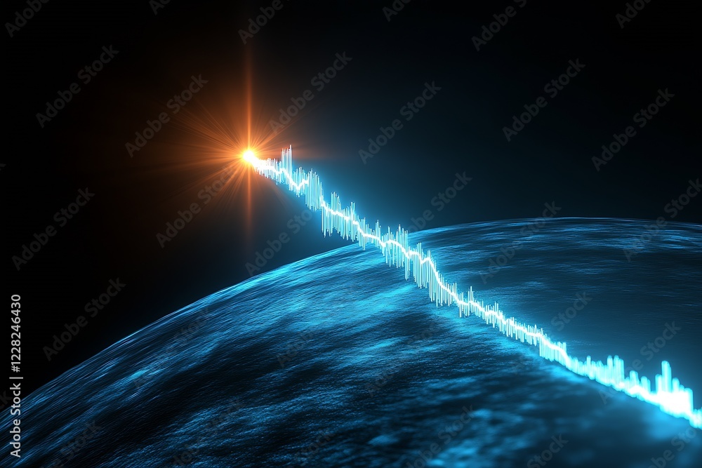 Poster Dynamic digital visualization of futuristic peak performance and technological advancement : Generative AI