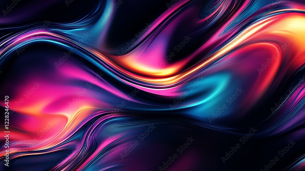 Poster Vibrant Abstract Swirling Colors in Motion Capturing Dynamic Energy and Creative Expression : Generative AI