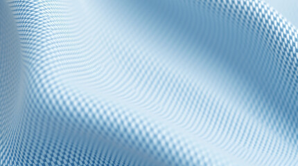 Obraz premium Soft blue wavy fabric with a smooth woven texture in close-up detail