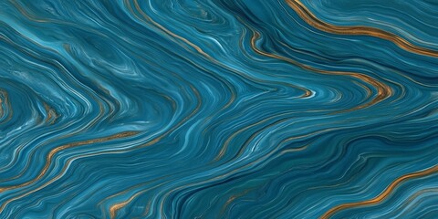 Swirling blue and gold marble texture art