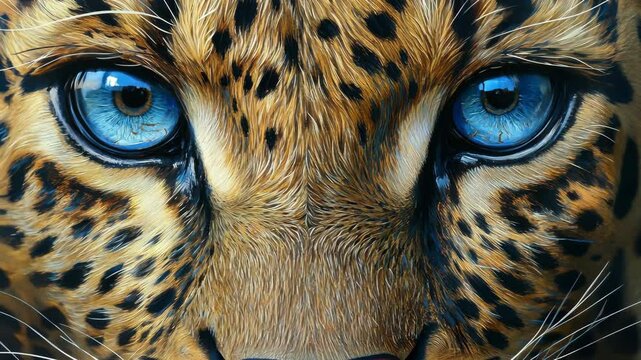 Intense leopard gaze captures the majestic and wild beauty of nature