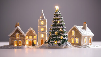 Fototapeta premium Christmas XMas Village Scene