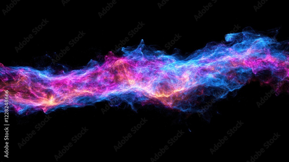 Poster abstract cosmic nebula flowing through space